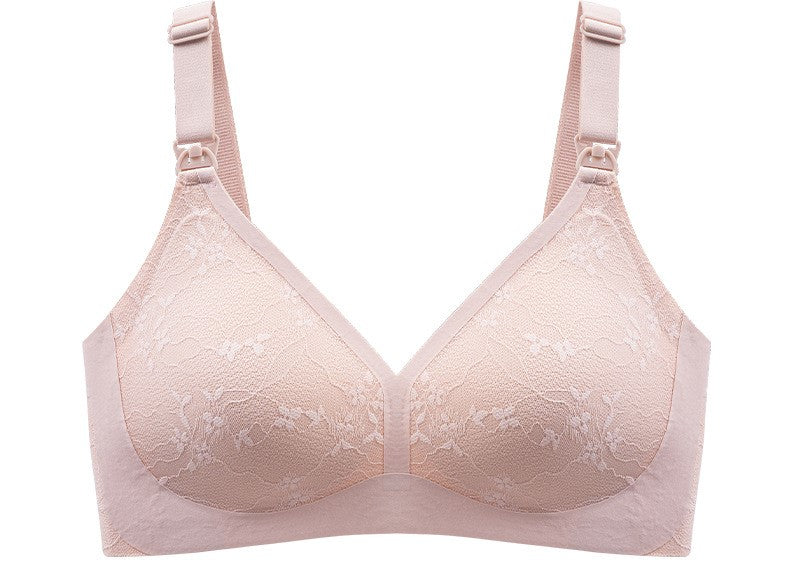 Non-wired nursing bra push-up top buckle maternity underwear during pregnancy and lactation to receive breast milk feeding bra