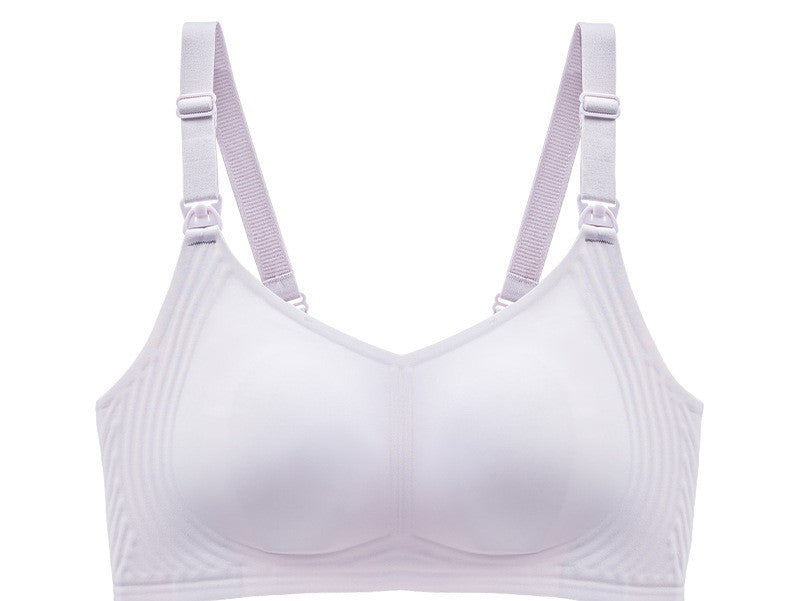 Ultra-thin push-up no-wire jelly strip nursing bra with top buckle for pregnancy and lactation, bandeau style maternity bra