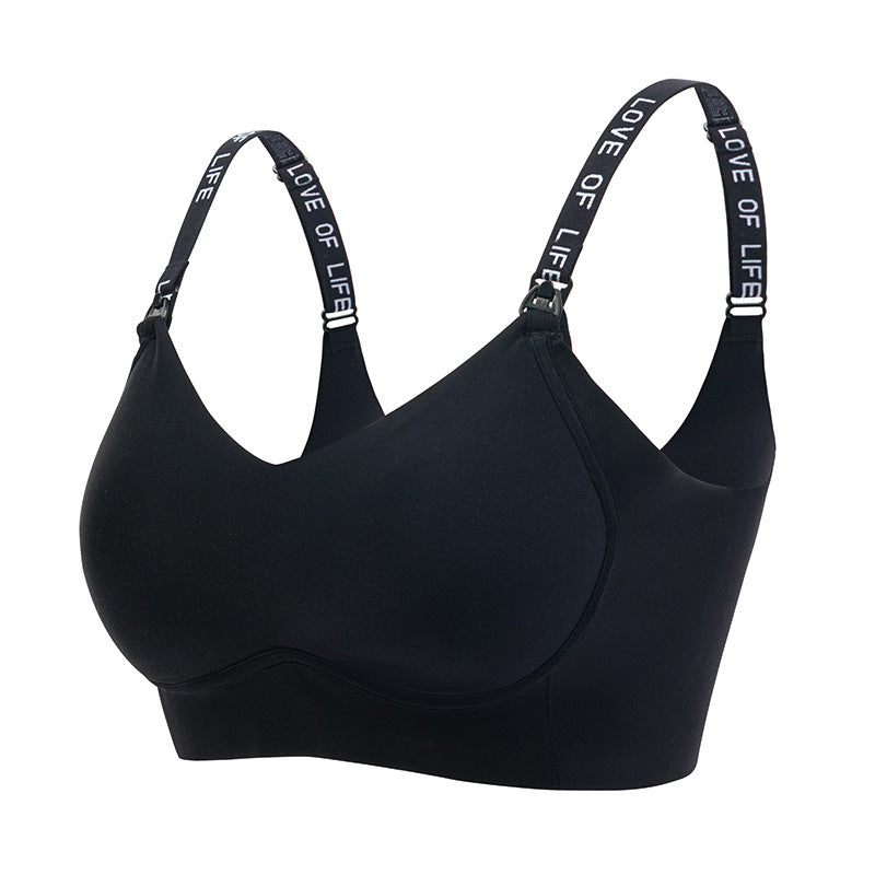 Mulberry silk nursing bra push-up bra without steel ring top buckle bandeau style maternity underwear pregnancy feeding bra