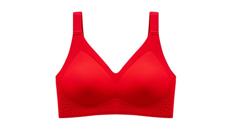 Seamless large size underwear for women, thin, large breasts, small, no wires, adjustable breast-retracting sports anti-sagging bra