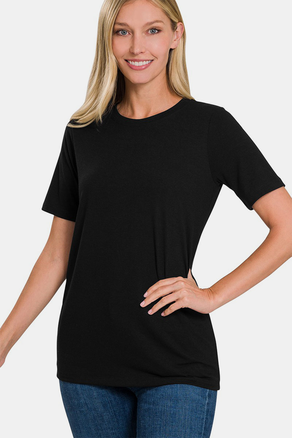 Women's Zenana Full Size Crew Neck Short Sleeve T-Shirt