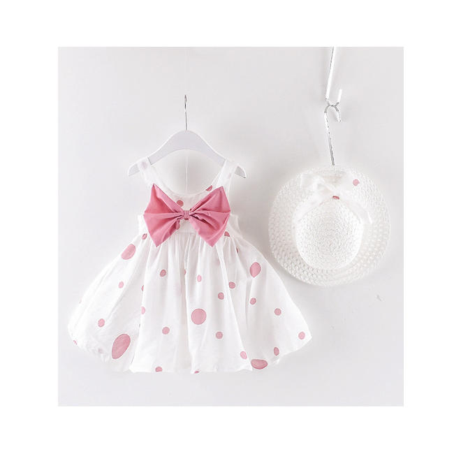 Toddler Baby Big Bow Sleeveless Cute Summer Dress - C10435UBGD