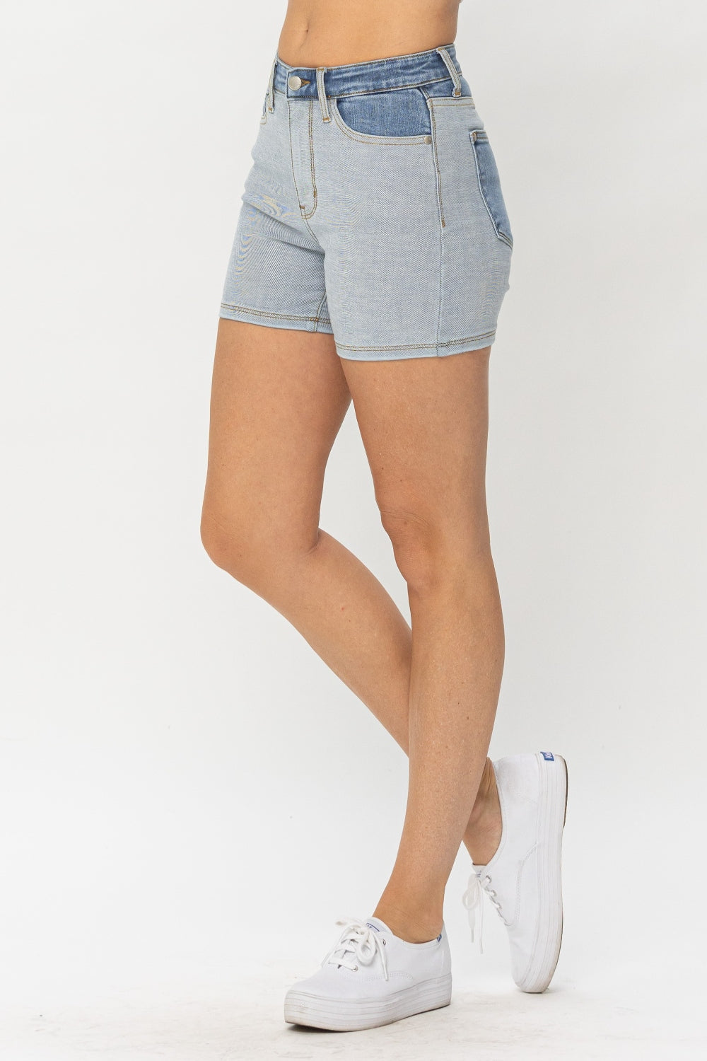 Women's Judy Blue Full Size Color Block Denim Shorts