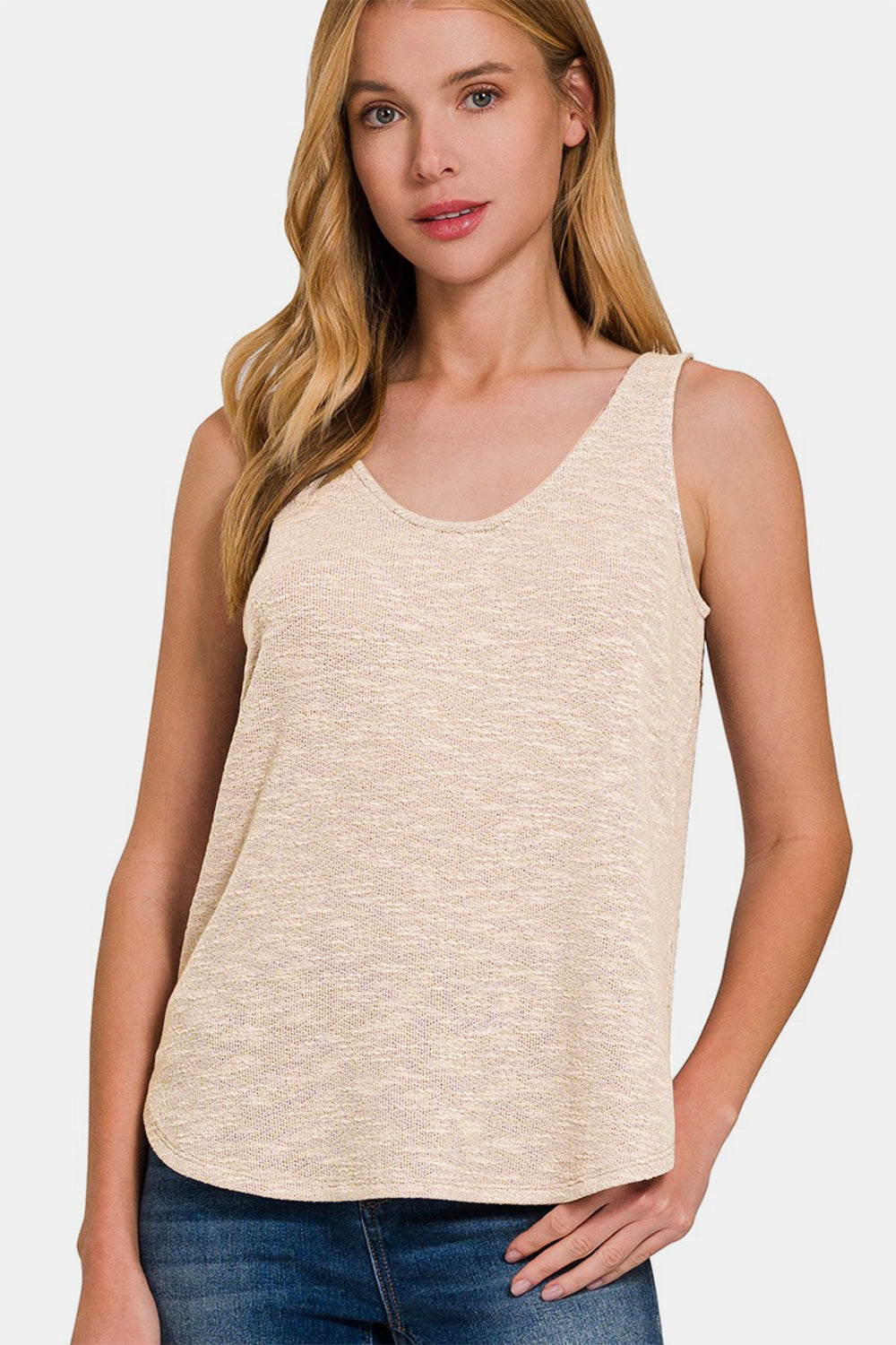 Women's Zenana Curved Hem Round Neck Tank