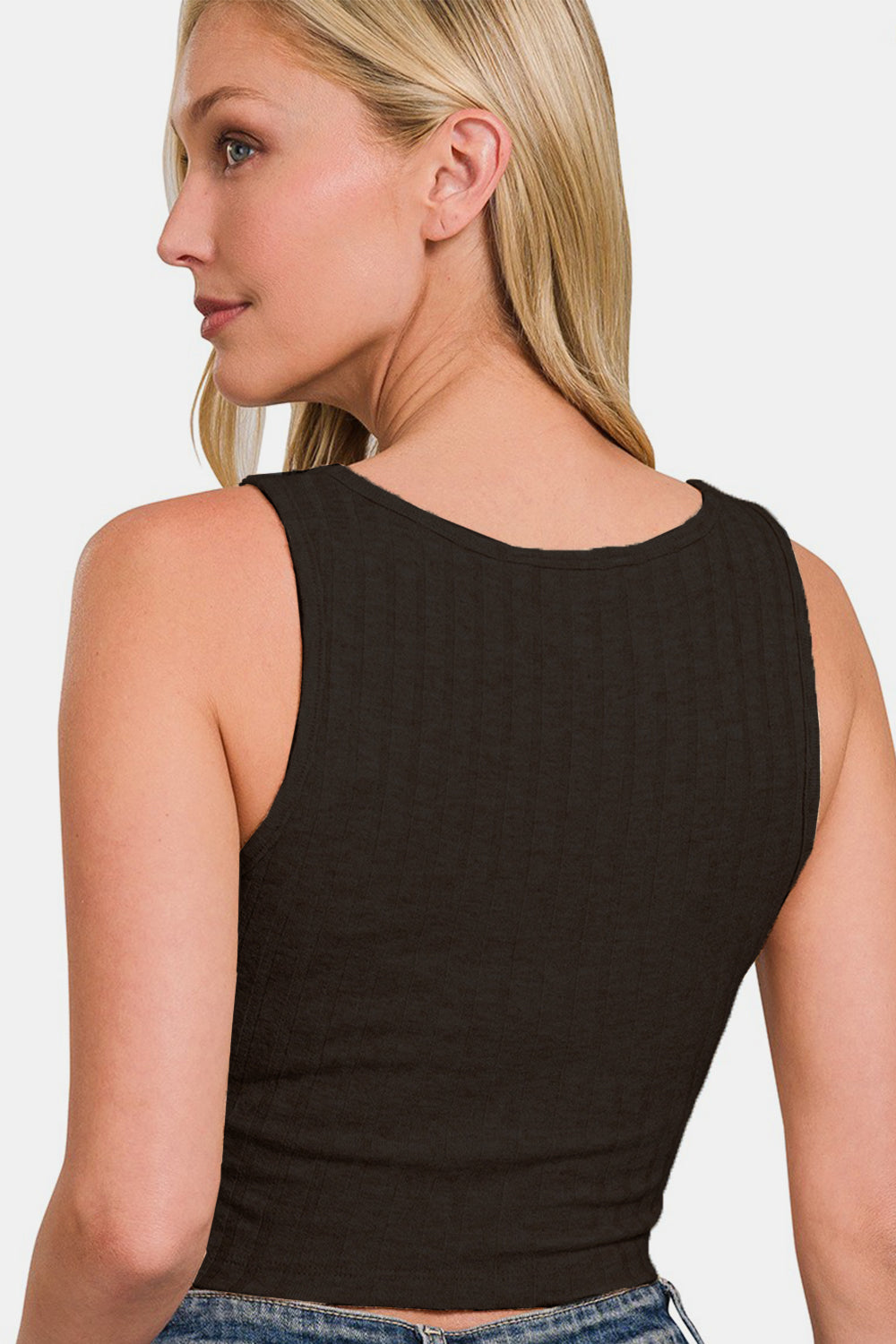 Women's Zenana Ribbed Cropped Tank