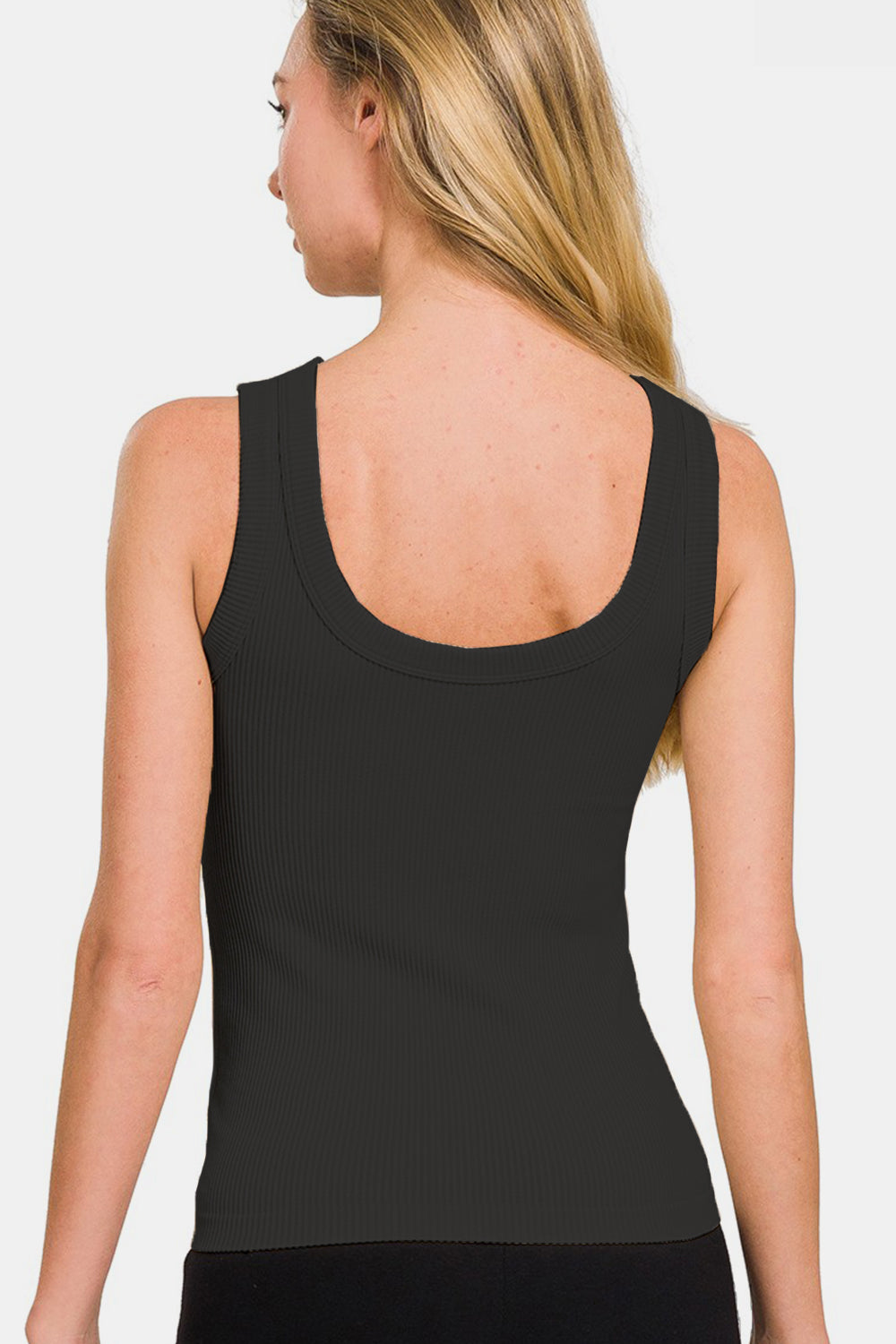 Women's Zenana 2 Way Neckline Washed Ribbed Tank