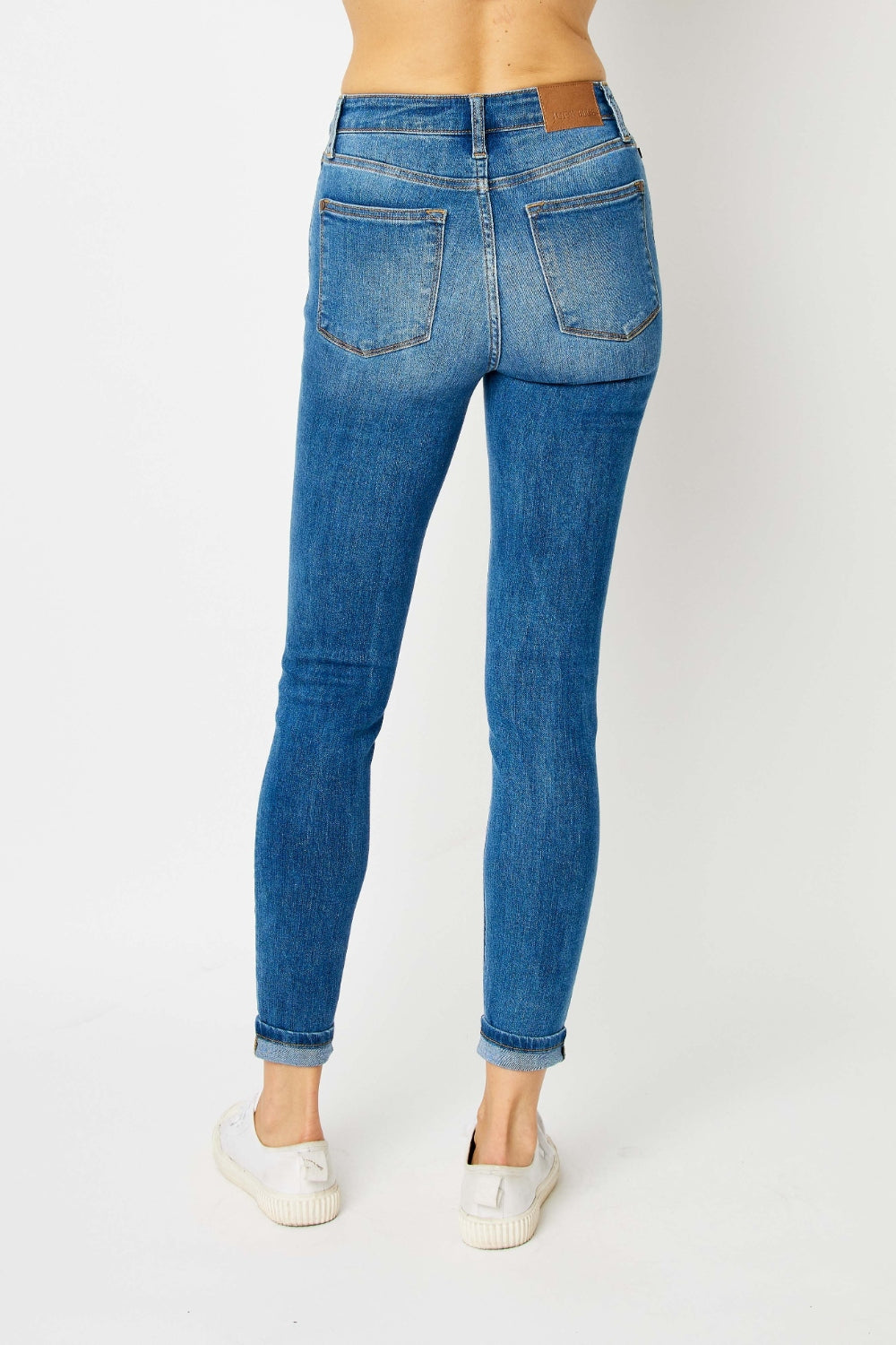 Women's Judy Blue Full Size Cuffed Hem Low Waist Skinny Jeans