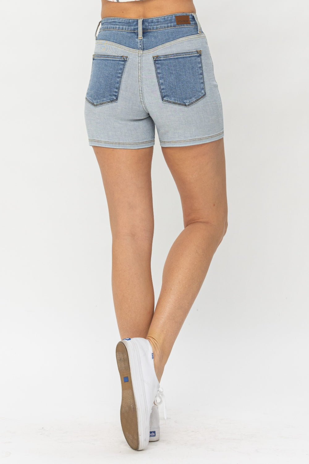 Women's Judy Blue Full Size Color Block Denim Shorts