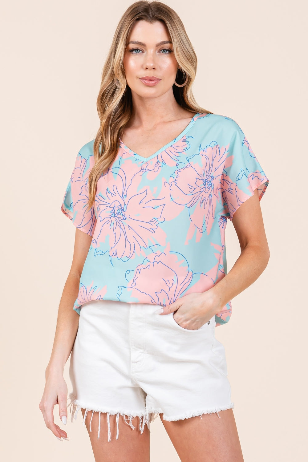 Women's BOMBOM Floral Short Sleeve T-Shirt