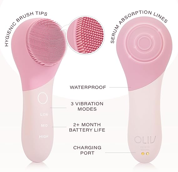 Face Cleaner Brush, Facial Cleanser Brush - Face Brush Cleanser Facial Brush - Face Wash Brush Face Washer Electric Face Scrubber Women Waterproof