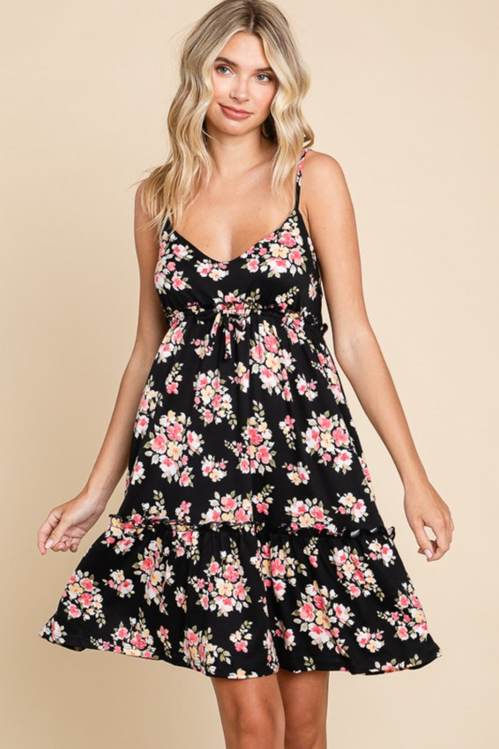 Women's Culture Code Full Size Floral Frill Cami Dress