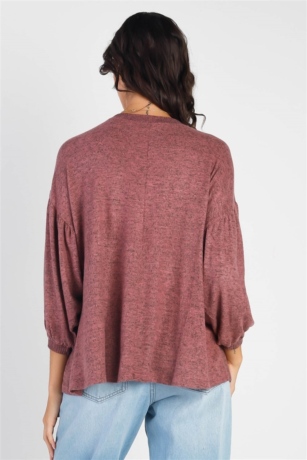 Women's Cherish Apparel Drop Shoulder Puff Sleeve Top