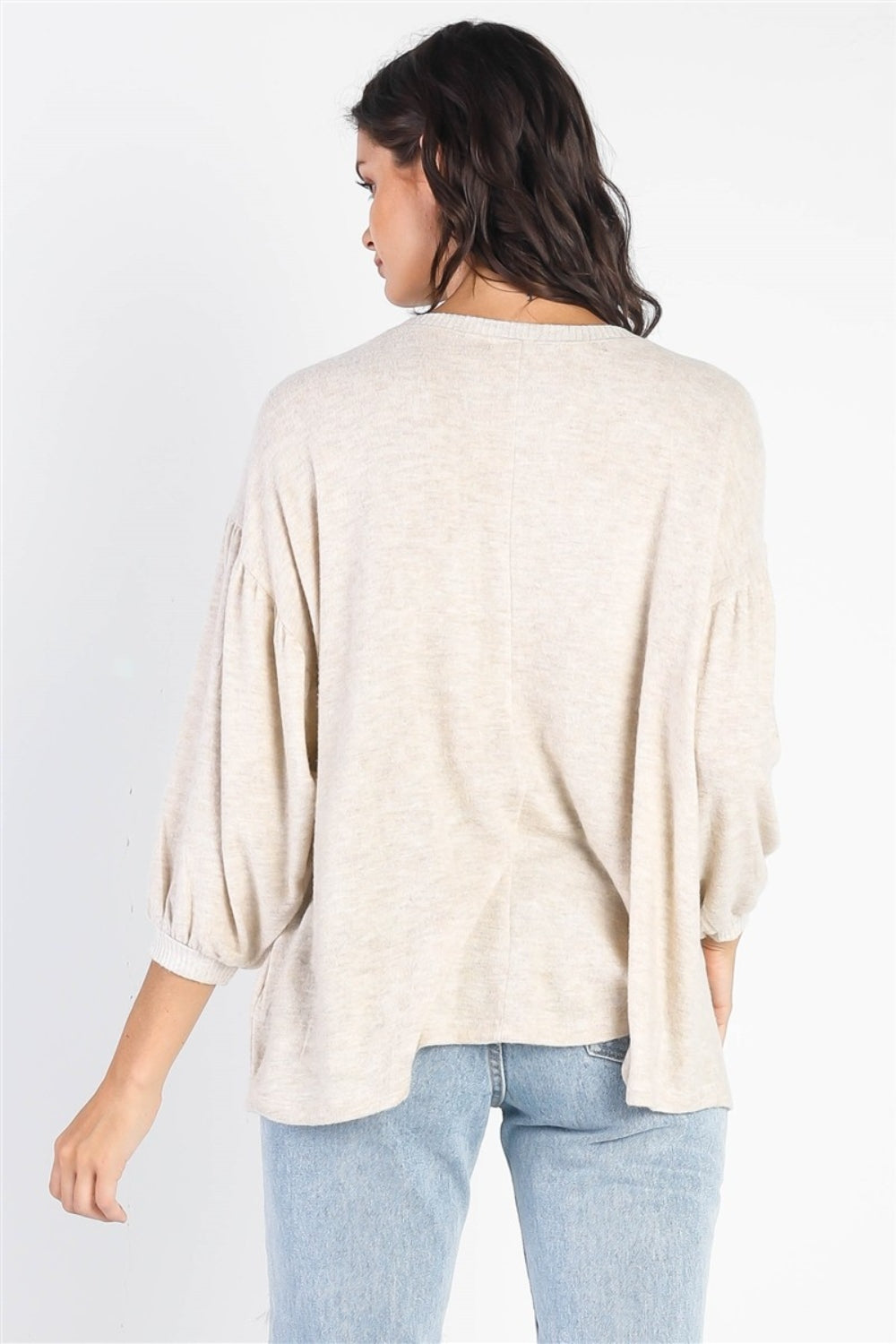 Women's Cherish Apparel Drop Shoulder Puff Sleeve Top