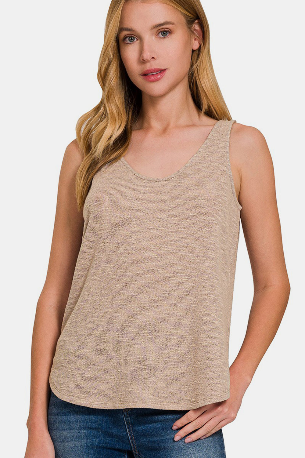 Women's Zenana Curved Hem Round Neck Tank