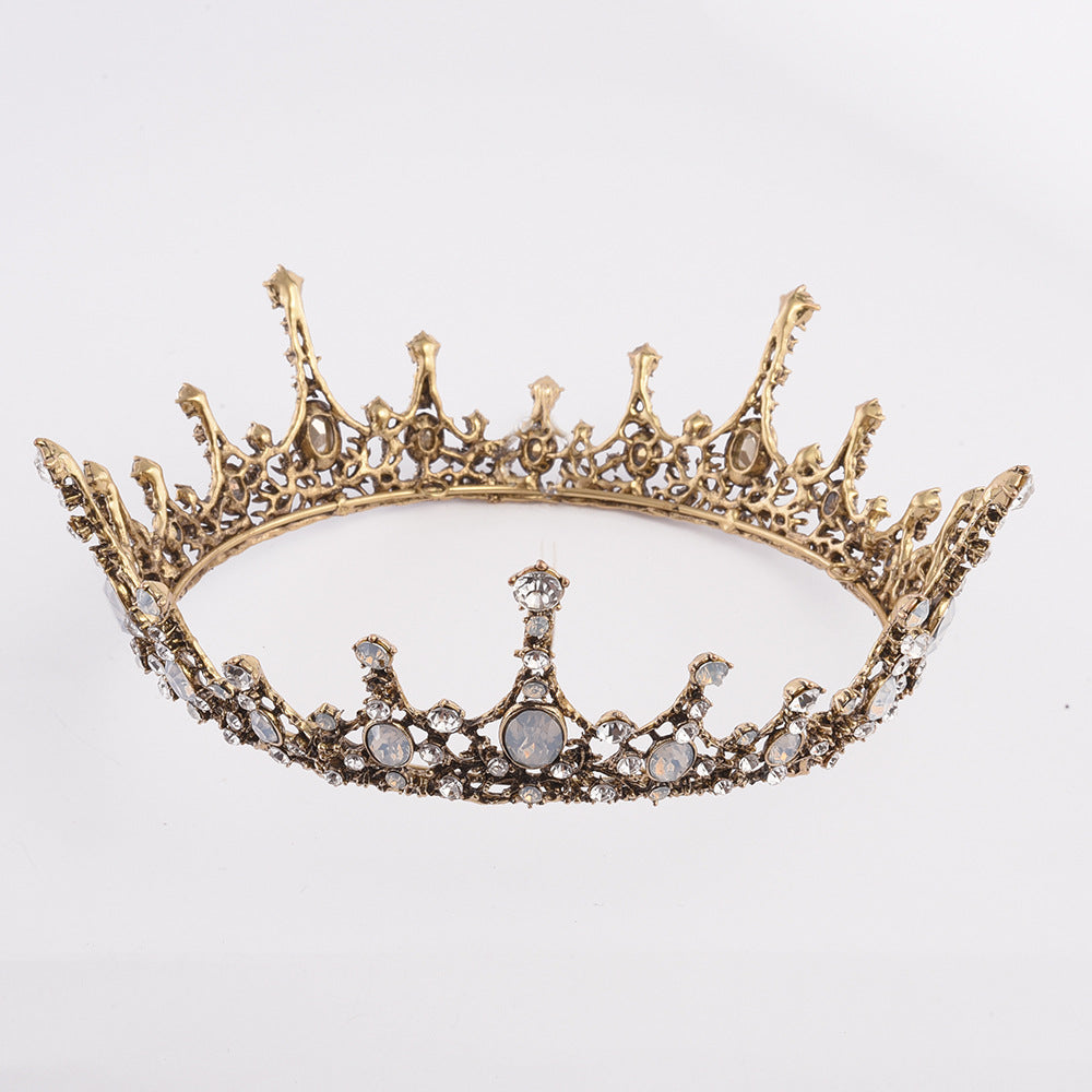 European retro palace queen baroque bridal hair accessories round full circle crown crown photo studio headdress