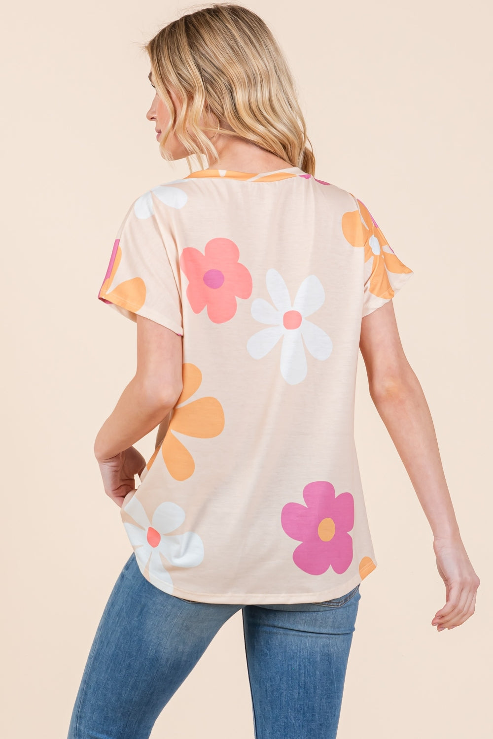 Women's BOMBOM Floral Short Sleeve T-Shirt