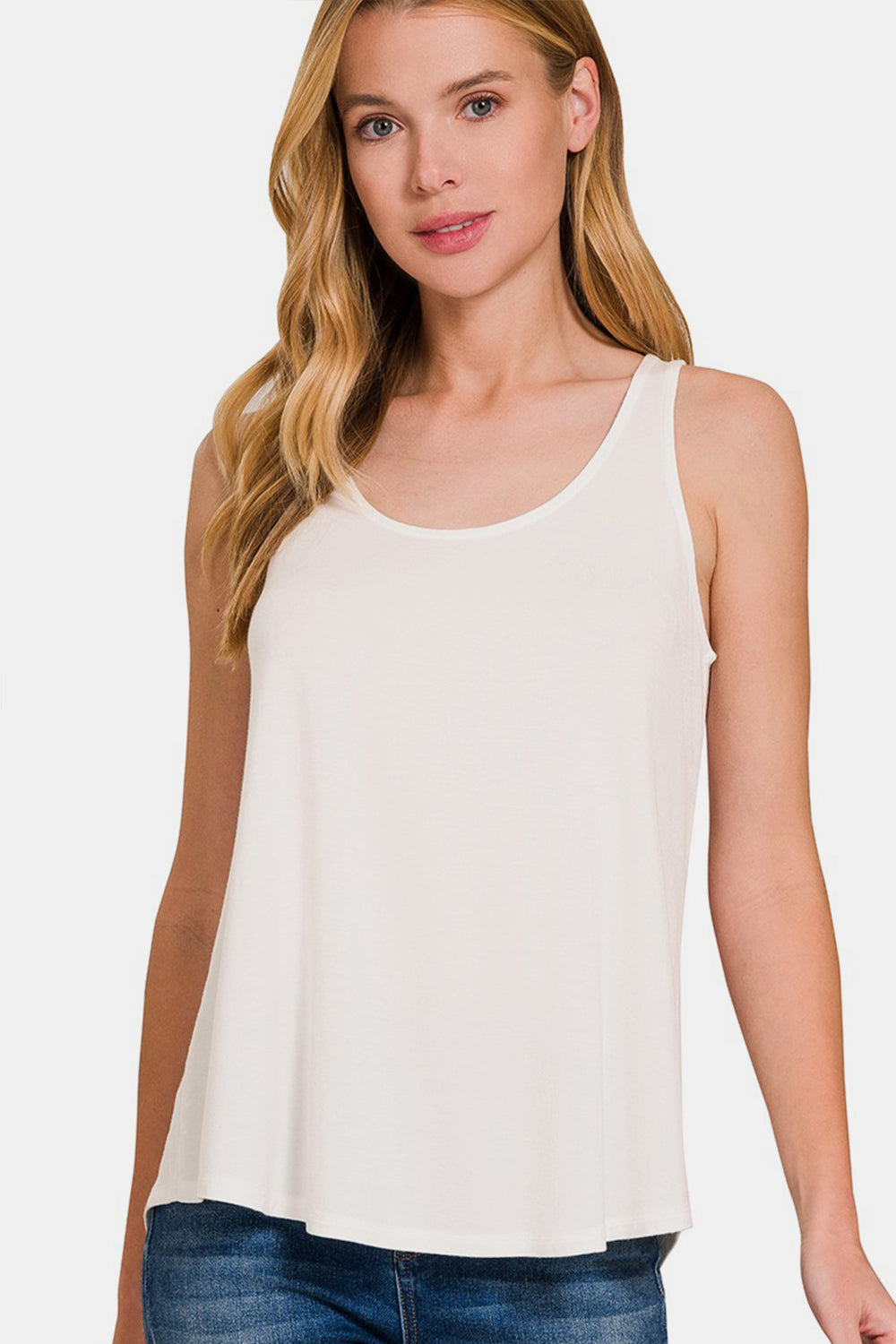 Women's Zenana Round Neck Flowy Hem Tank