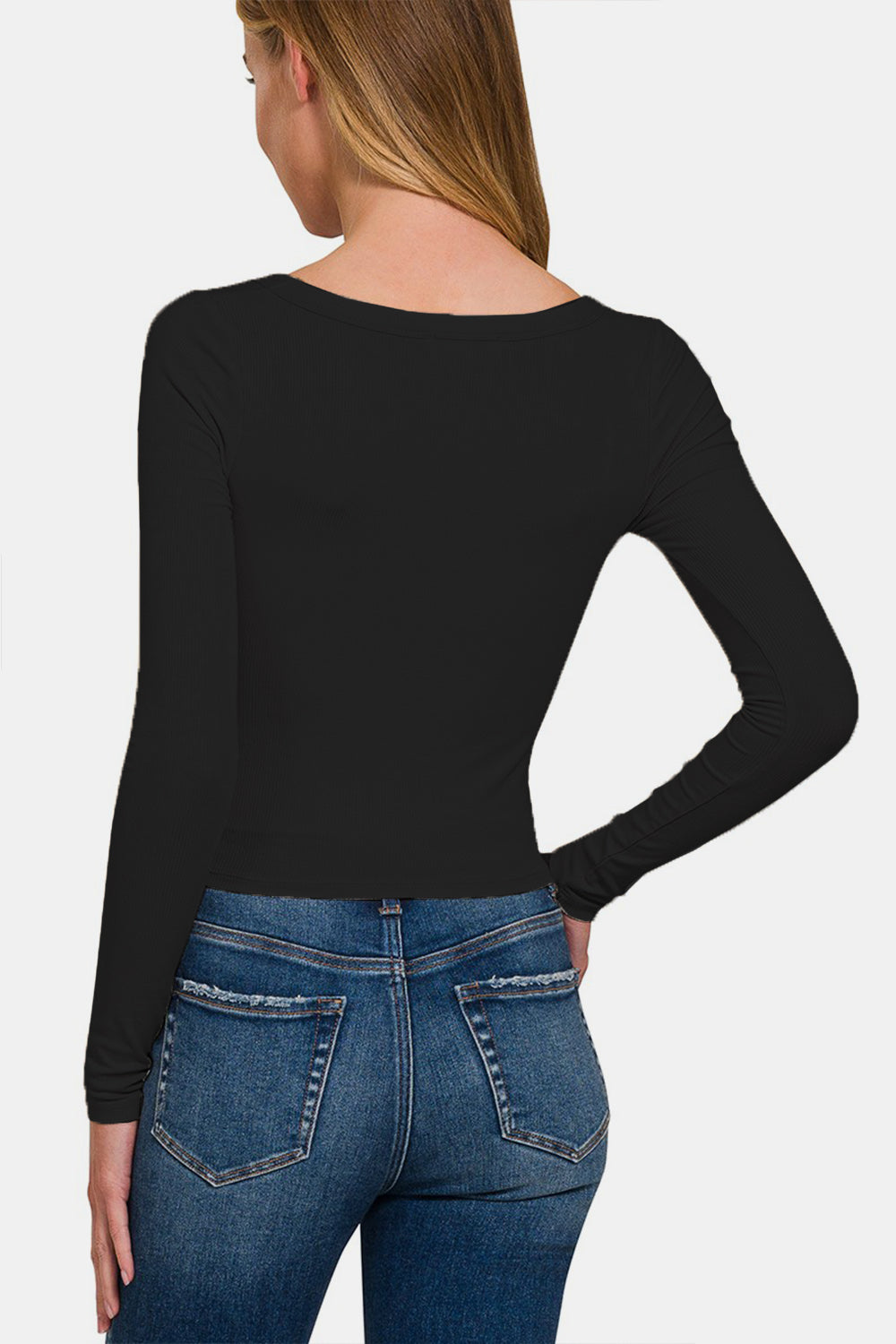 Women's Zenana Scoop Neck Long Sleeve T-Shirt