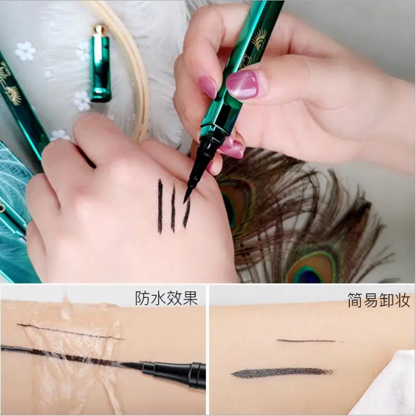 Peacock Eyeliner Liquid Waterproof Easy To Dry Long-lasting Non-halo Dye Makeup Makeup Eyeliner