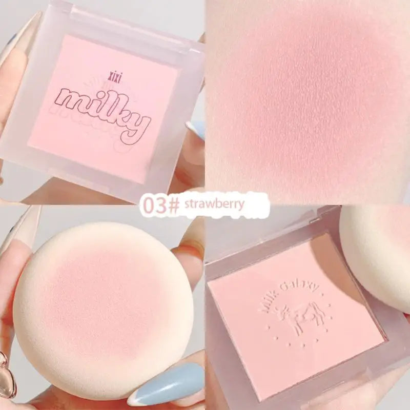 Milk Galaxy Soft Mist Blush Compact and Portable Natural Affordable Single Color Brightening Blush Purple