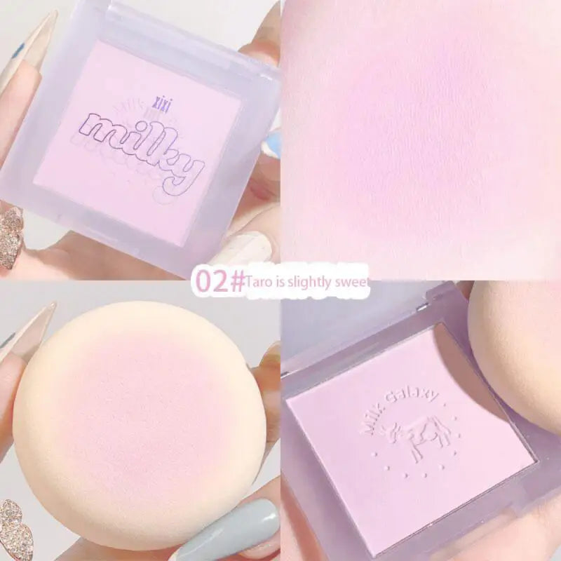 Milk Galaxy Soft Mist Blush Compact and Portable Natural Affordable Single Color Brightening Blush Purple