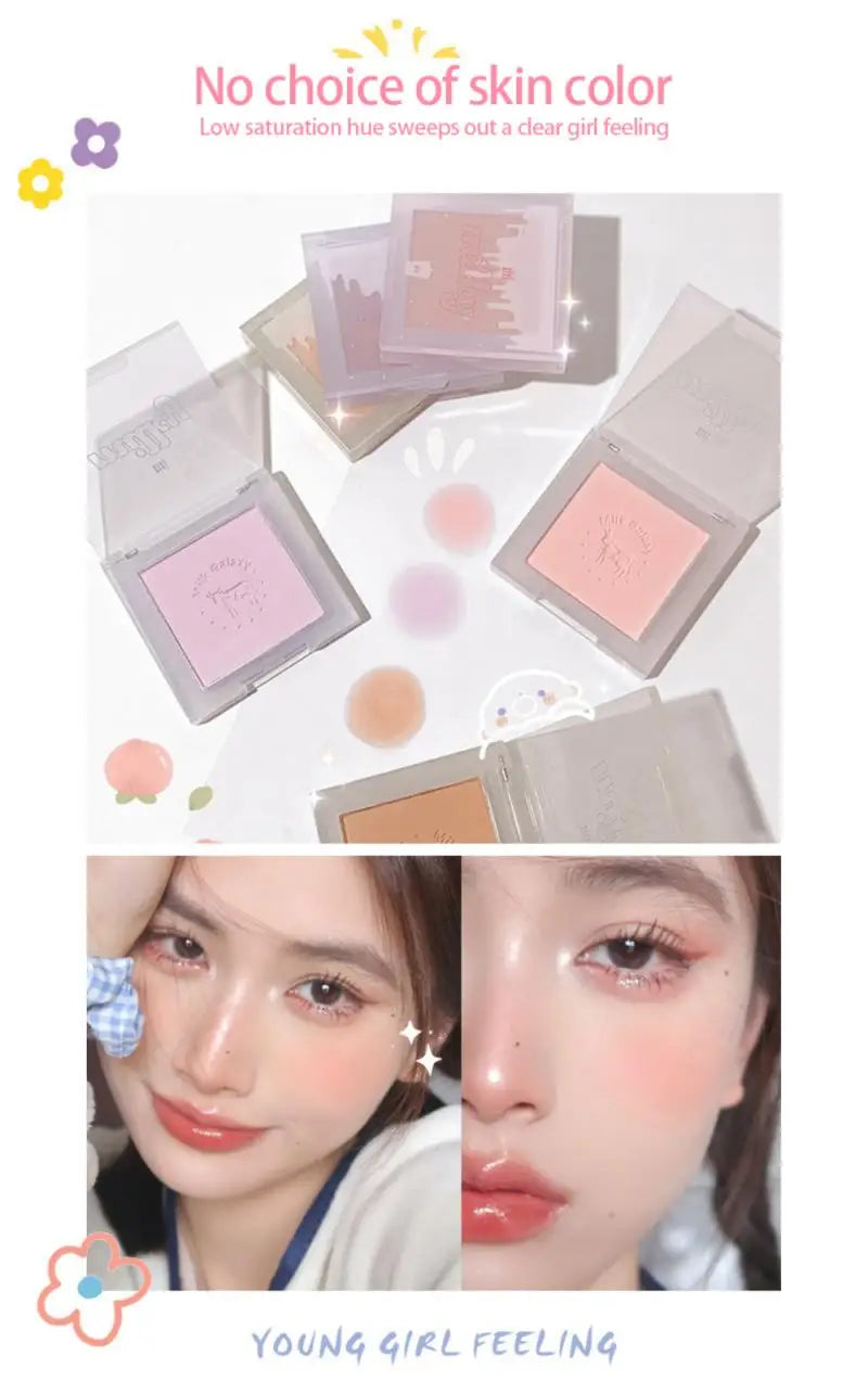 Milk Galaxy Soft Mist Blush Compact and Portable Natural Affordable Single Color Brightening Blush Purple