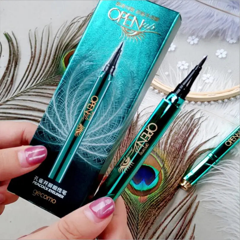 Peacock Eyeliner Liquid Waterproof Easy To Dry Long-lasting Non-halo Dye Makeup Makeup Eyeliner