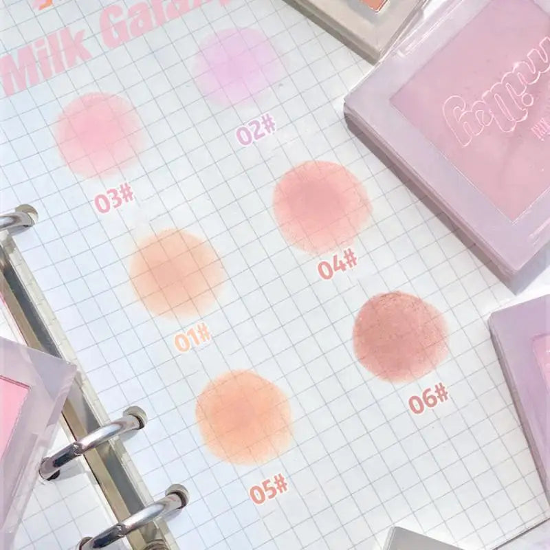 Milk Galaxy Soft Mist Blush Compact and Portable Natural Affordable Single Color Brightening Blush Purple