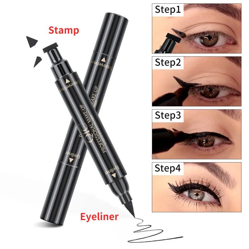 Two-in-one seal liquid eyeliner pen quick-drying non-smudge waterproof eyeliner double-ended Eyeliner cross-border beauty makeup