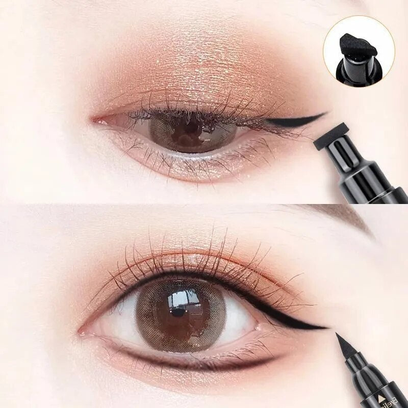 Two-in-one seal liquid eyeliner pen quick-drying non-smudge waterproof eyeliner double-ended Eyeliner cross-border beauty makeup