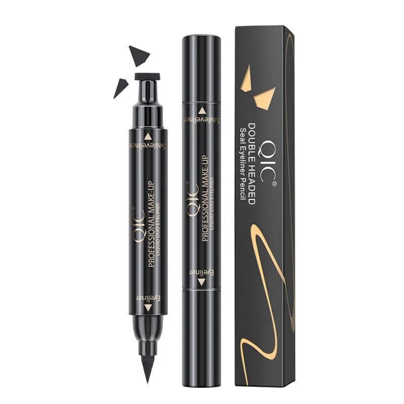 Two-in-one seal liquid eyeliner pen quick-drying non-smudge waterproof eyeliner double-ended Eyeliner cross-border beauty makeup