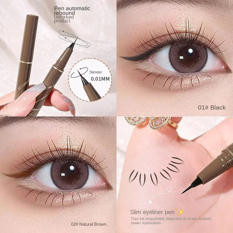 Eyeliner ultra-fine women's non-smudge long-lasting waterproof and sweat-proof novice brown white long-lasting