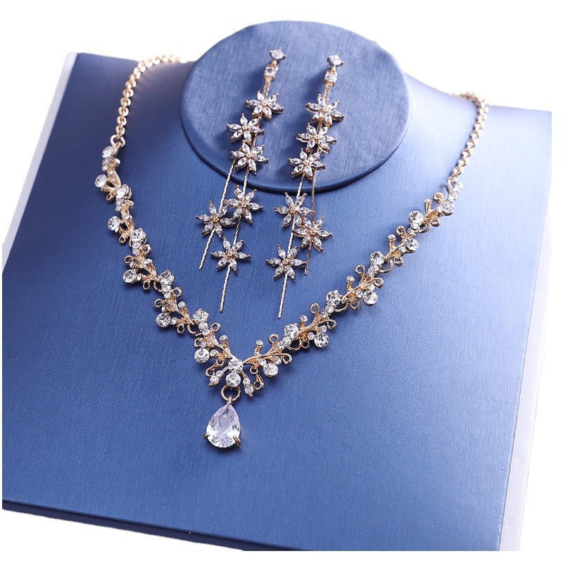 Bridal Necklace Earring Set Evening Wedding Dress Accessories Women's Prom