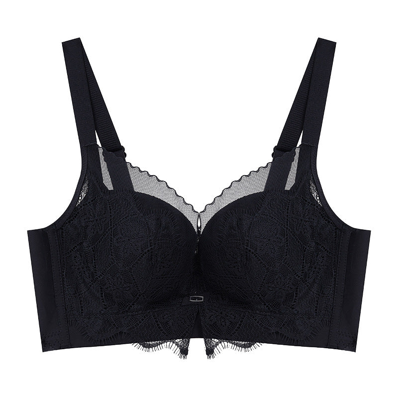 Women's Accept Supernumerary Breast Thickening Lace Bra Adjustable Small Breast Push-Up Bra