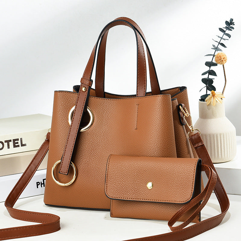 New European and American fashion two-piece set with personalized design large capacity portable crossbody large bag