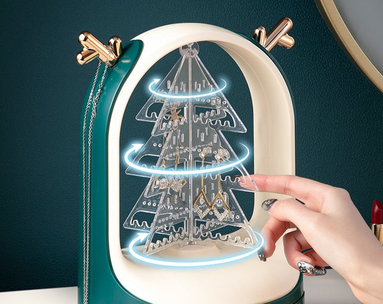 360 Degree Rotate Jewelry Holder Stand Christmas Tree Earring Organizer Tabletop