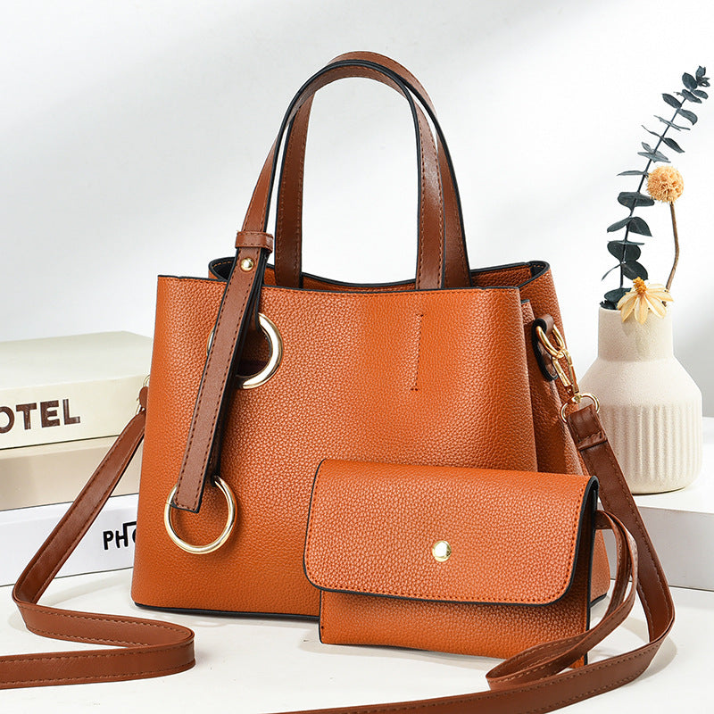 New European and American fashion two-piece set with personalized design large capacity portable crossbody large bag