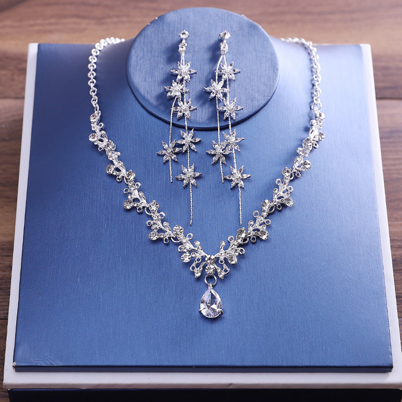 Bridal Necklace Earring Set Evening Wedding Dress Accessories Women's Prom