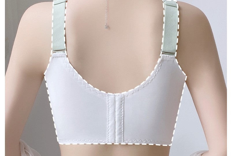 Underwear for women in summer, ultra-thin summer, gathered, side-breasted, anti-sagging bras for large breasts, small adjustment bras