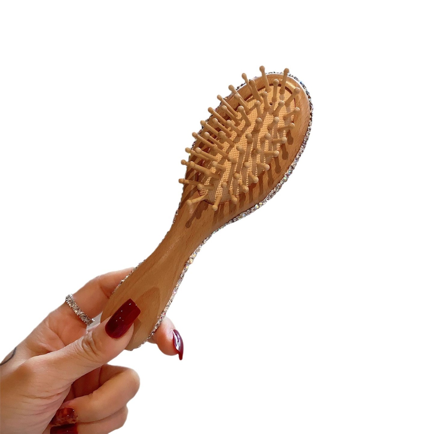 Luxury Hair Brushes All Rhinestone Oval Massage Comb Anti Static Hair Comb Hairdressing Tool Detangling Hair Combs for Kid Women