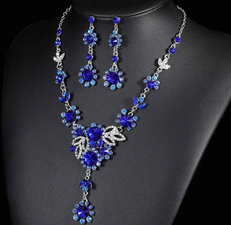 American retro bridal jewelry necklace earrings set temperament versatile