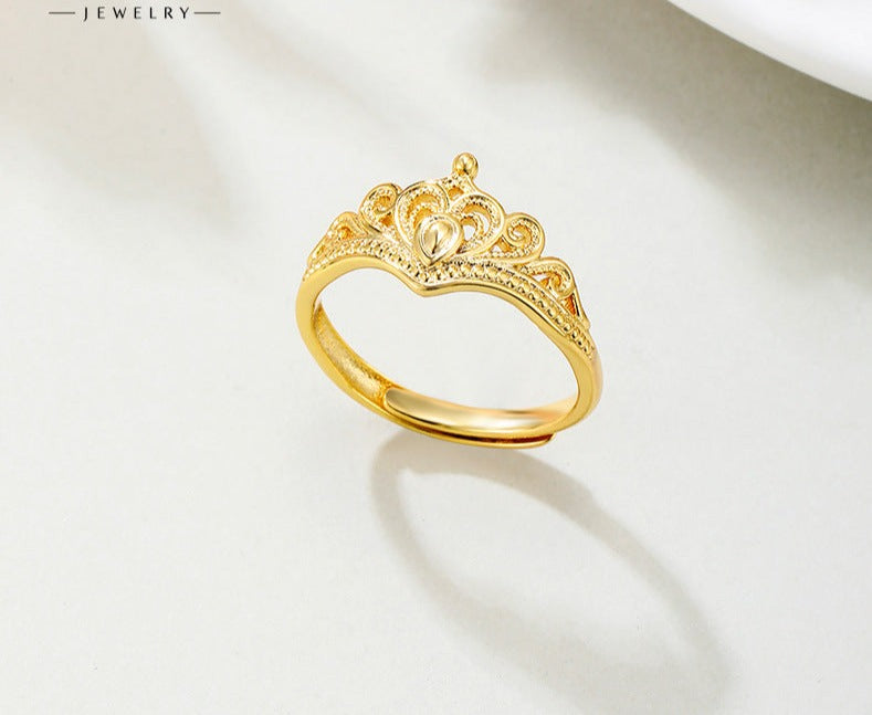 Jewelry 2024 Fashion Personalized Crown Open Ring Ins Style Trendy Jewelry Goddess