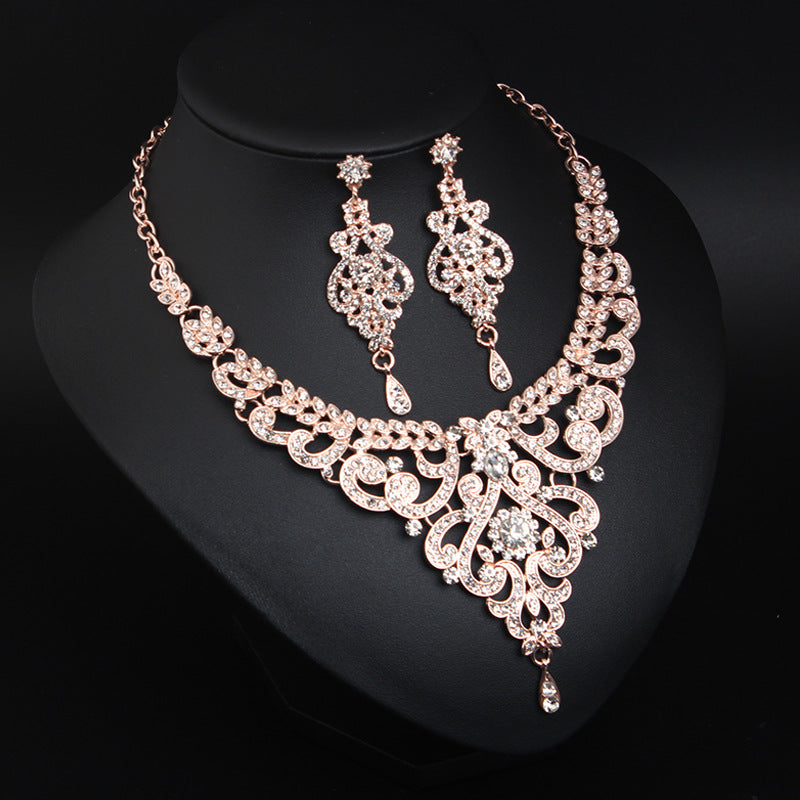 Jewelry Sets Vintage Women's Necklaces And Earring Set For Womens Wedding Dress Accessories Ladies Party Bride Earrings Chain