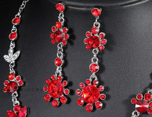 American retro bridal jewelry necklace earrings set temperament versatile