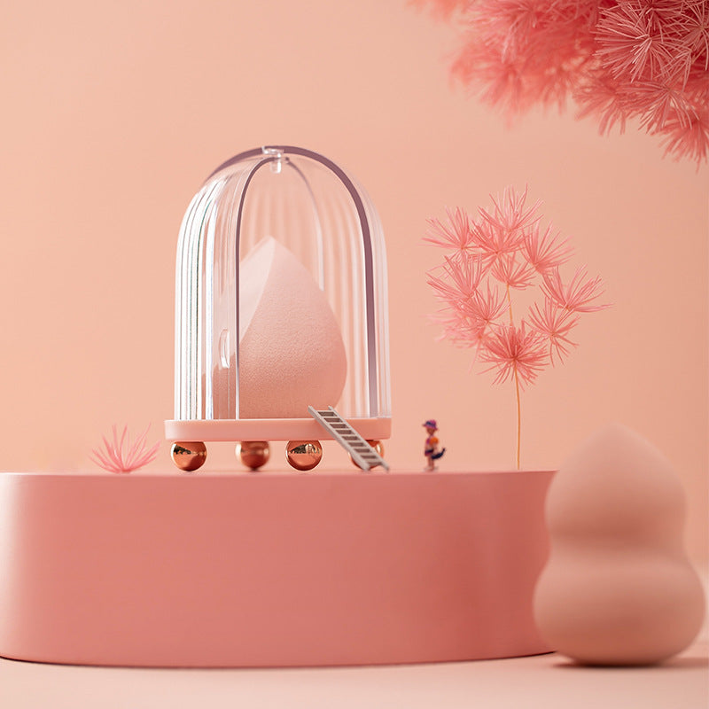 Beauty Sponge Stand Storage Case Makeup Blender Puff Holder Empty Cosmetic Egg Shaped Rack Transparent Puffs Makeup