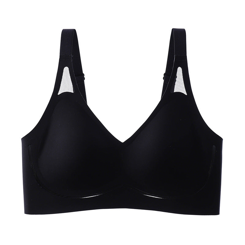 Summer Style Traceless Wire-Free Sleep Bra,Jelly Strip Soft Support Fixed Cup Bra