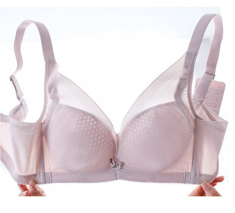 Women Ultra-Thin Sandwich Bra With Large and Small Breasts No Rims Paper Cup Bra No Sponge Adjustable Bra