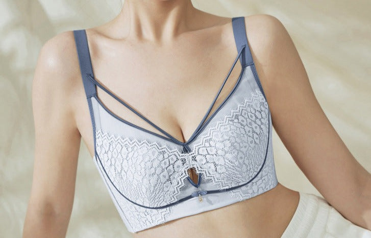 Adjustable Breathable Bra Without Steel Ring Ultra-Thin Sponge-Free Rabbit Ears Underwear Shell Bra Snowdrop Lining