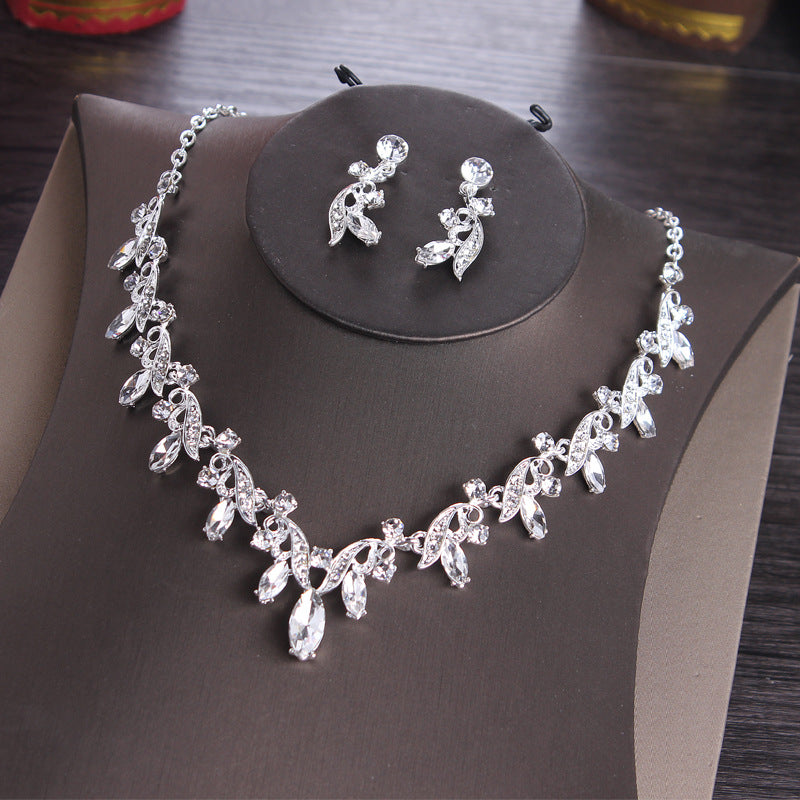 New Style bridal jewelry set, wedding dress, diamond shining earrings, necklace set, earring