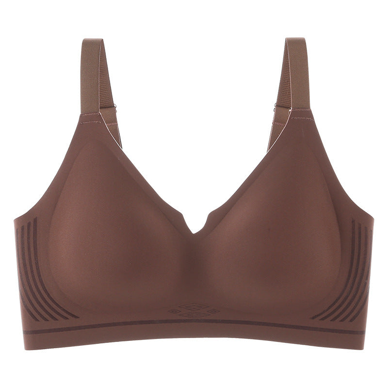 Women Summer Glossy Seamless Soft Support Bra Anti-Sagging Big Breast Bra